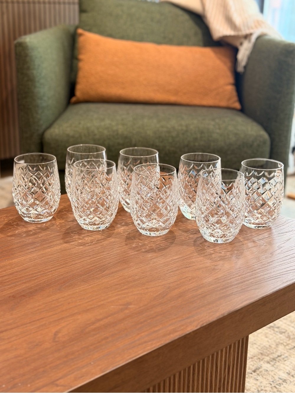 RARE HTF Set of 8 Waterford Crystal Powerscout 1990's Tumbler Glasses
